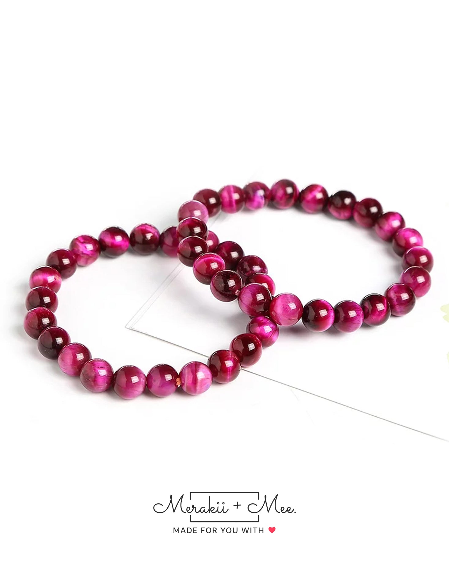 TG.1134 - Pink Tiger Eye Bracelet Set – Lula 'n' Lee