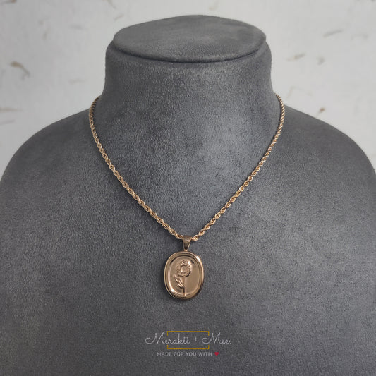 Rose Stamped Necklace