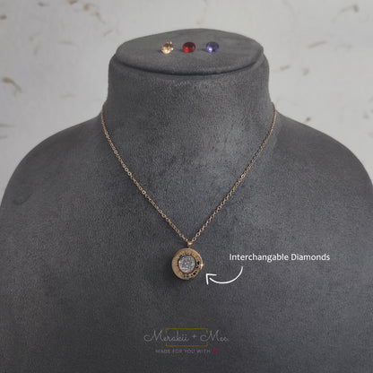 Inter-changeable diamond Roman numerical necklace