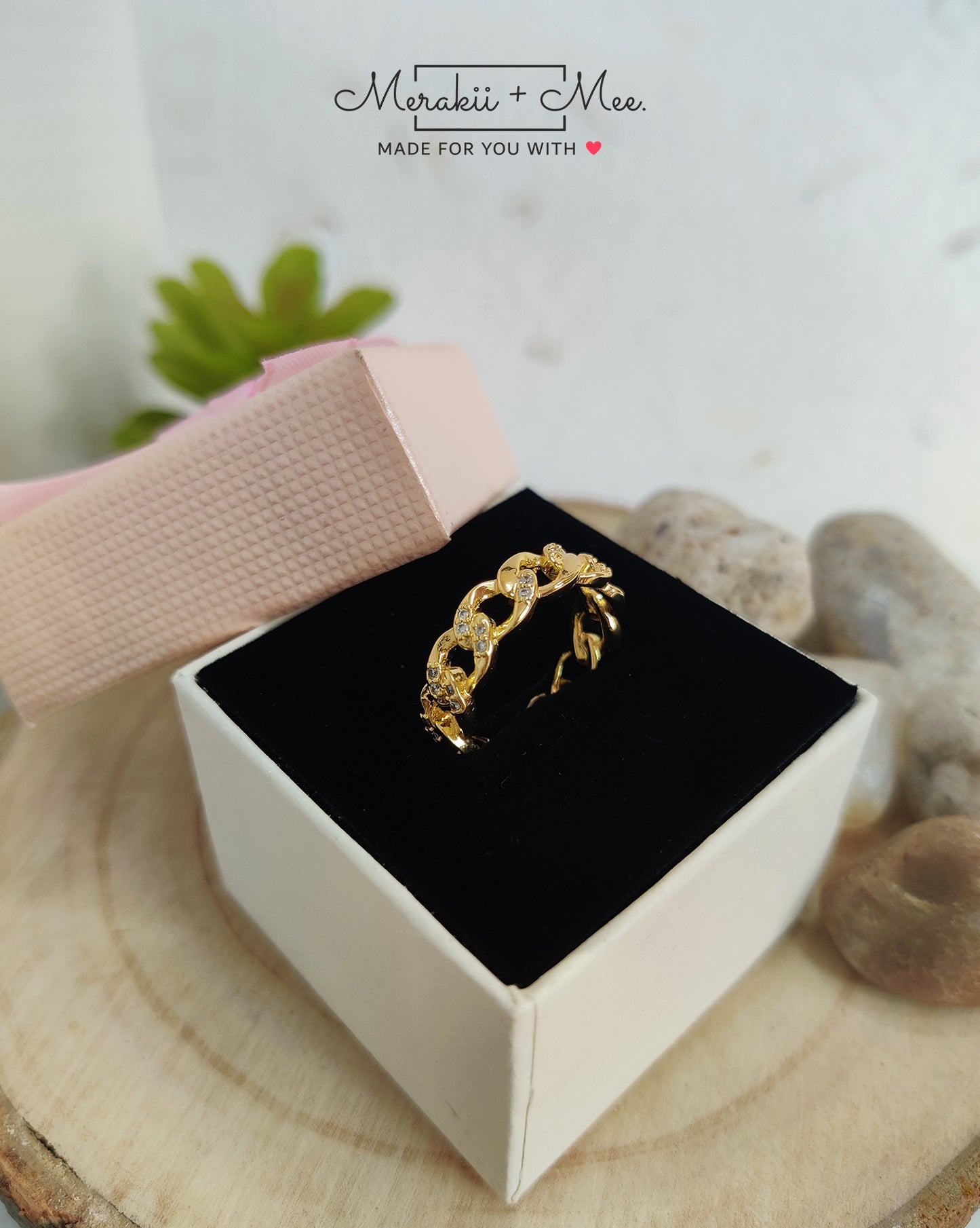 Golden Chain Link Ring