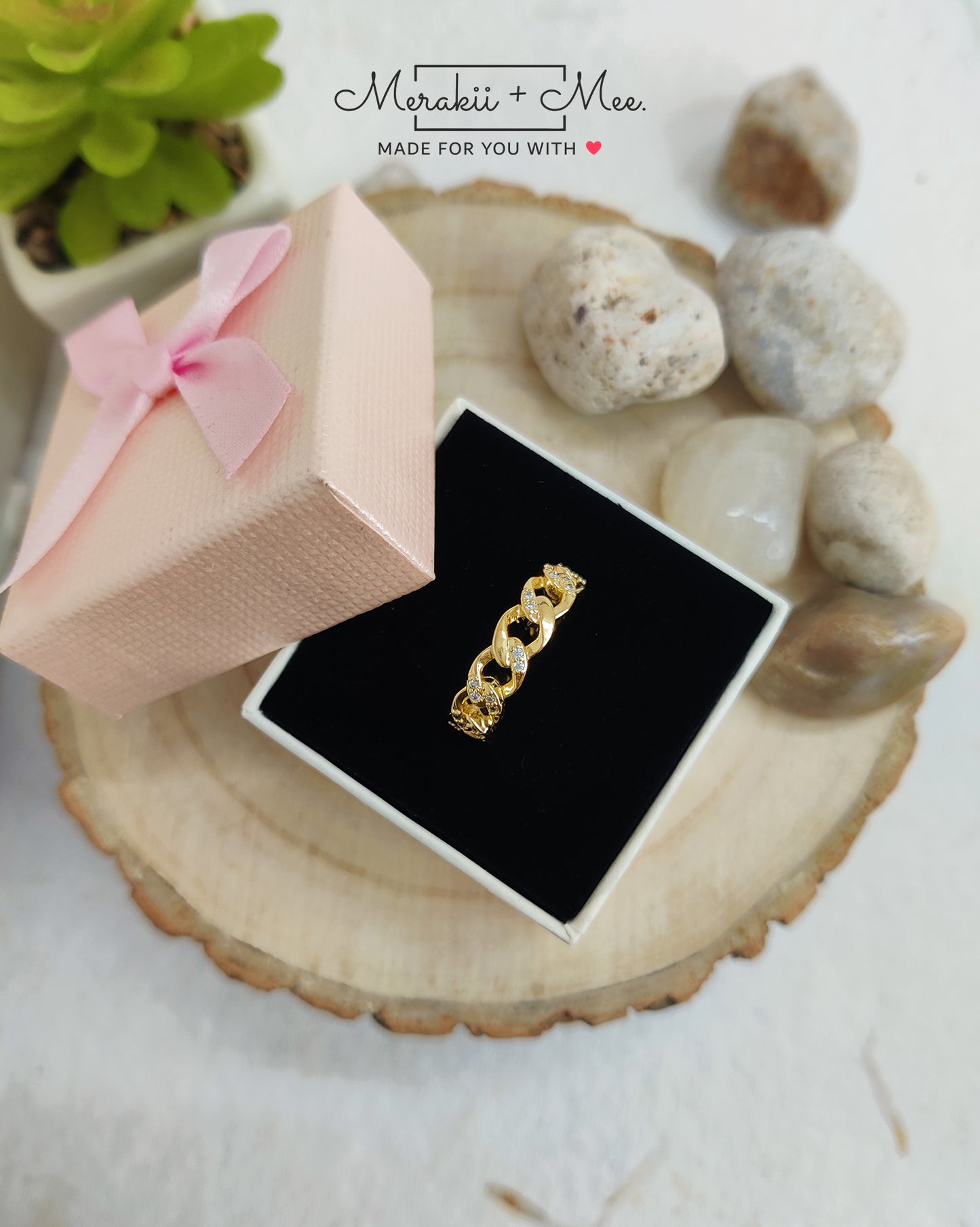Golden Chain Link Ring