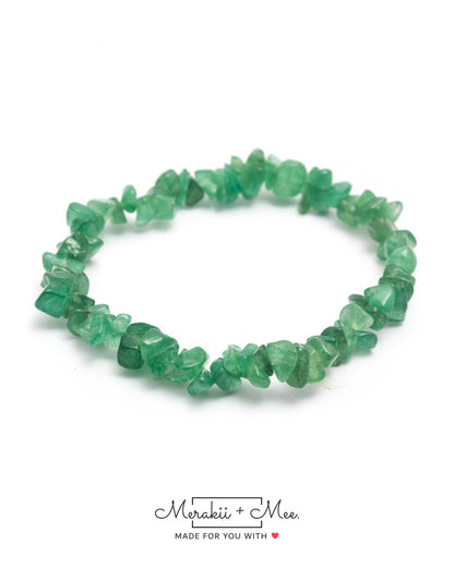 Green Aventurine Natural Stone Chip Bracelet