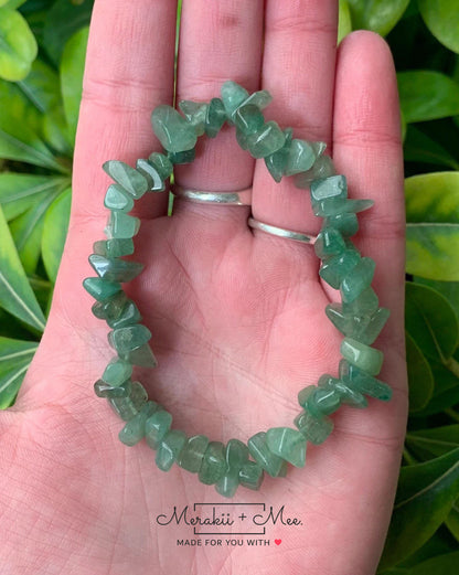 Green Aventurine Natural Stone Chip Bracelet