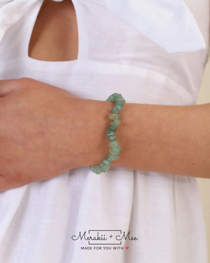 Green Aventurine Natural Stone Chip Bracelet