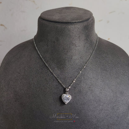 Silver Solitaire Heart