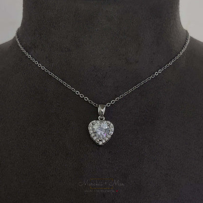 Silver Solitaire Heart