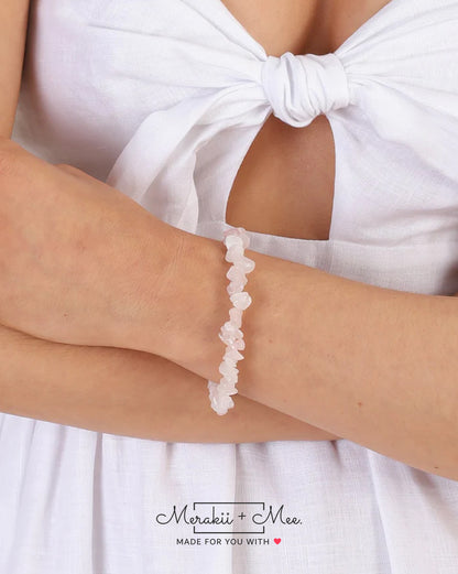 Rose Quartz Chip Bracelet