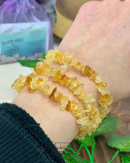 Citrine Natural Stone Chip Bracelet