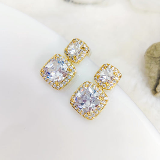 Lustrous Solitaire Drop Earrings