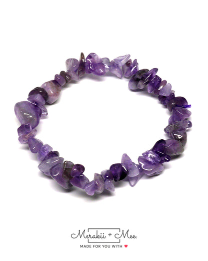 Amethyst Crystal Chip Bracelet