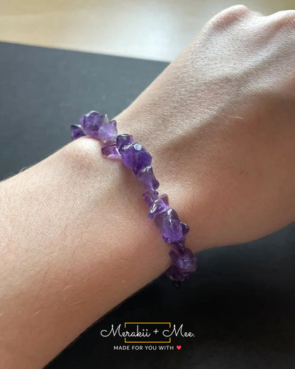 Amethyst Crystal Chip Bracelet