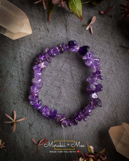 Amethyst Crystal Chip Bracelet