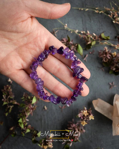 Amethyst Crystal Chip Bracelet