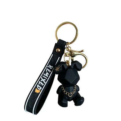 Geometric Resin Rabbit Keychain with Strap