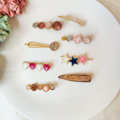 Pink is the new Black - Pack of 8 Korean style hair pins