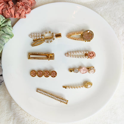 Pearlvira - Set of 8 Korean style Hair pins