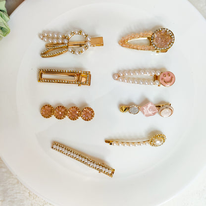 Pearlvira - Set of 8 Korean style Hair pins