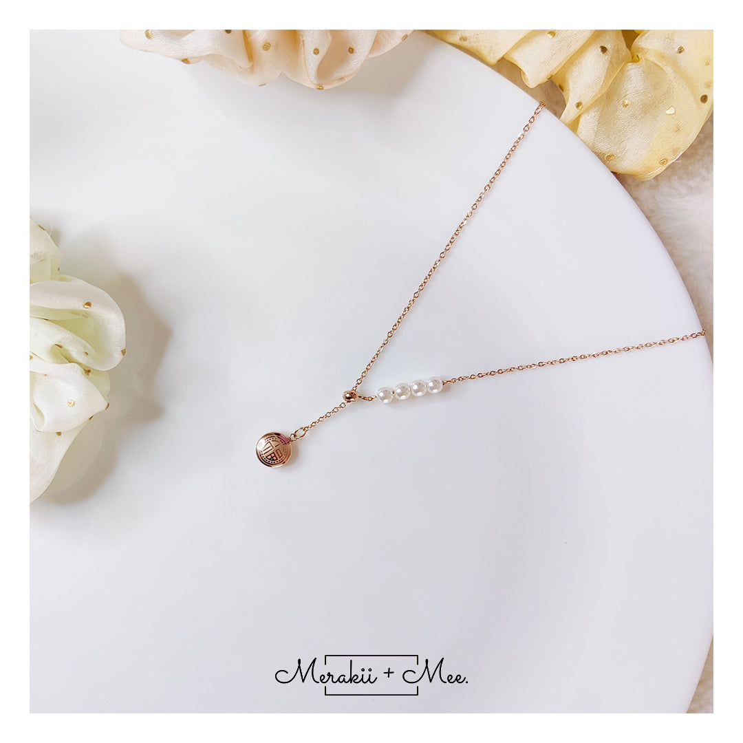 4 Pearl Dangler Necklace