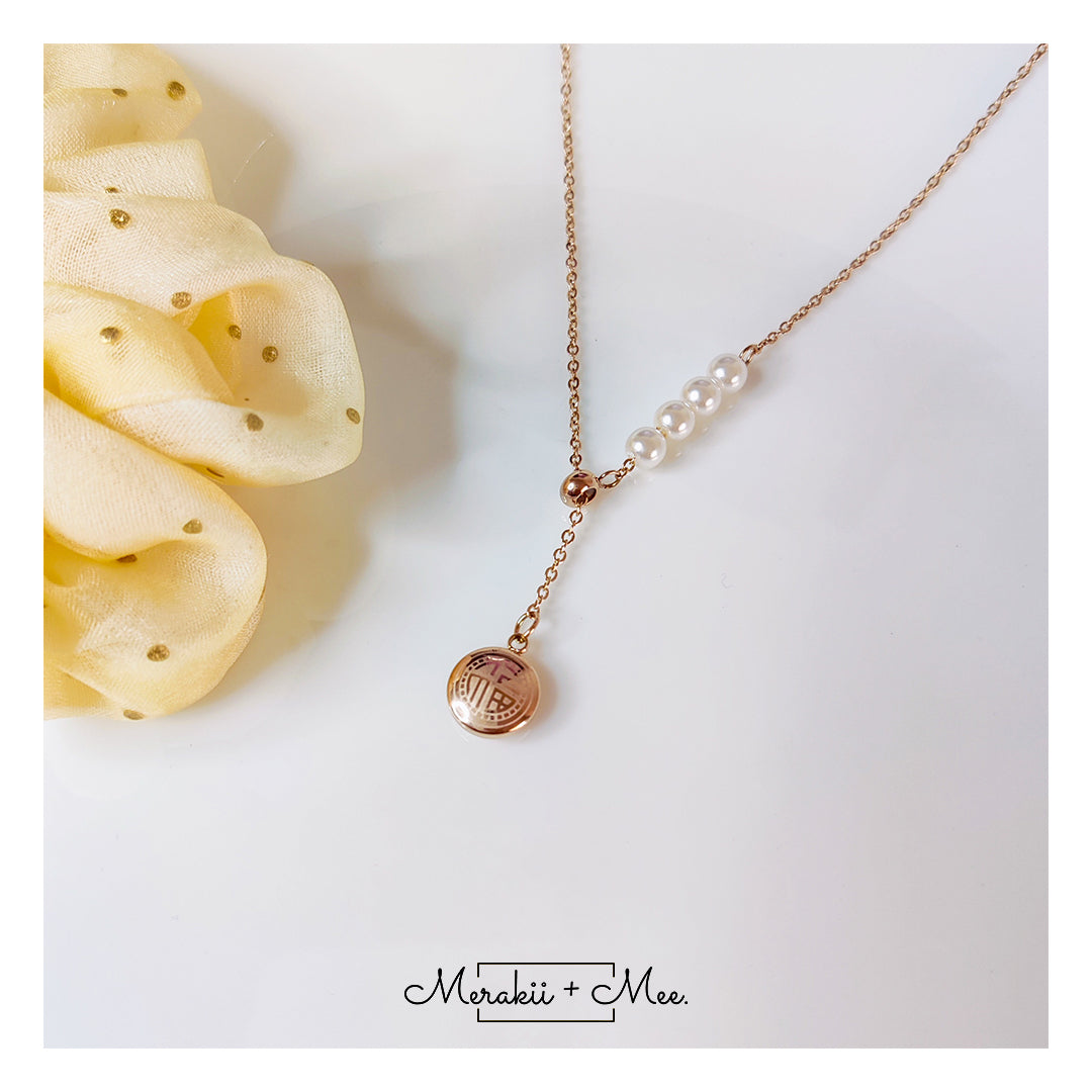 4 Pearl Dangler Necklace