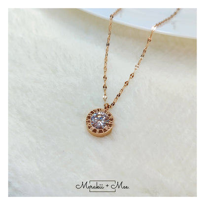 Roman Numerical Diamond Necklace