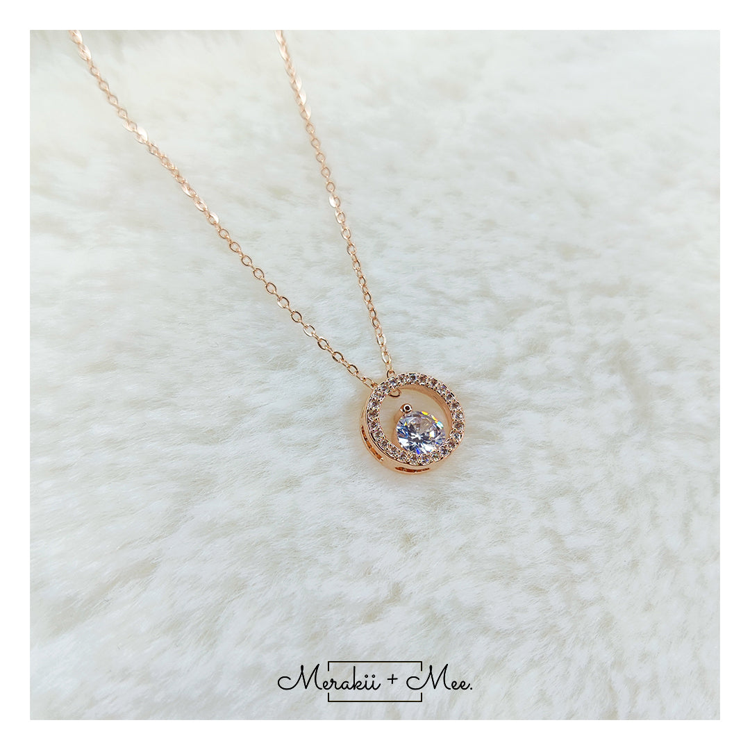 Diamond in Circle Necklace