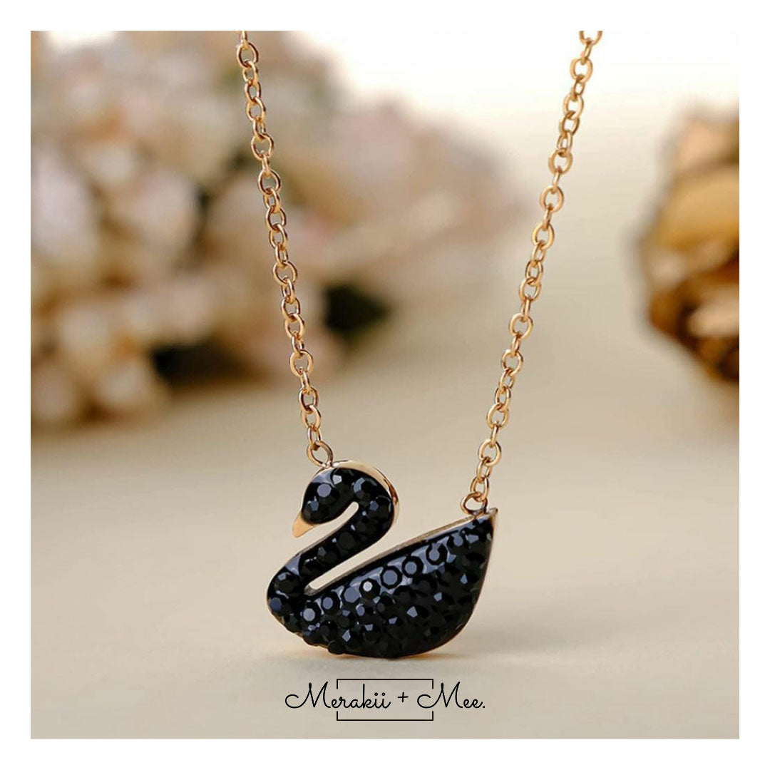 Iconic Black Swan Necklace